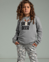 snow dear girls' pajamas embroidered deer