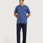 Men's Short Sleeve Pajamas with Round Neck Pants