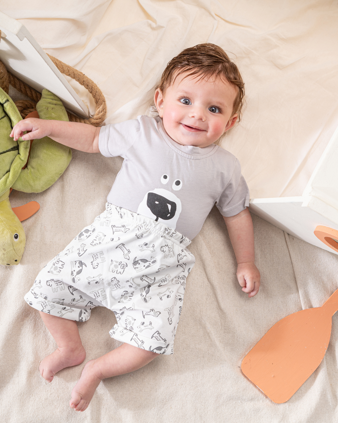 Cute Puppy Face سالوبيت بيبي قطعتين