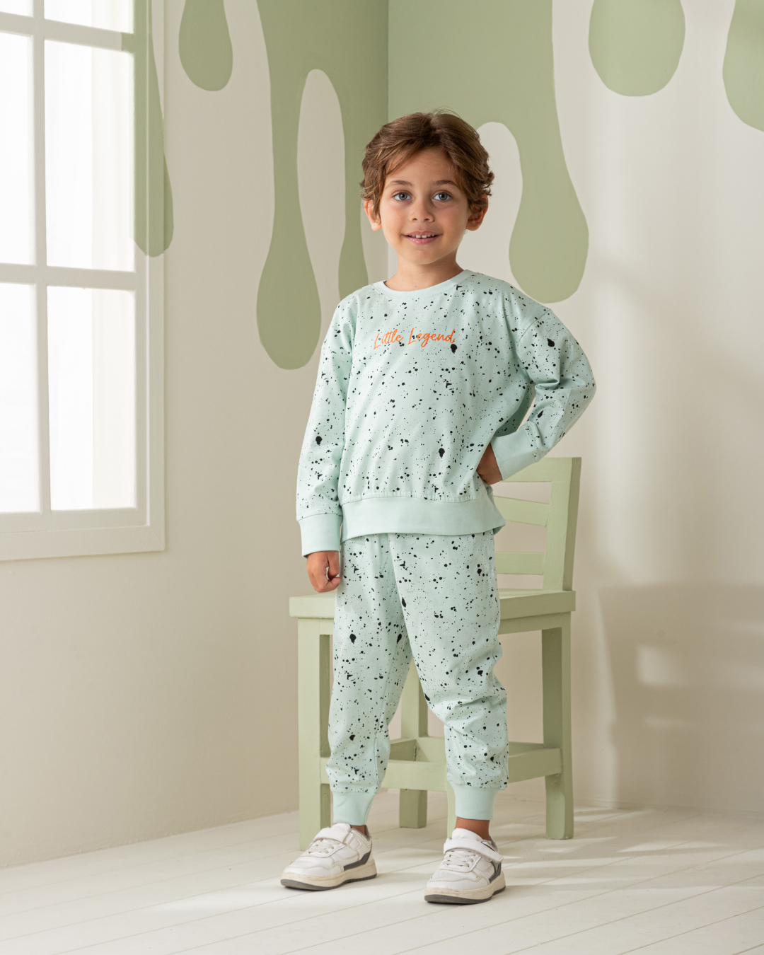 Little legend بيجاما اولادي بكم و بنطلون قطن
