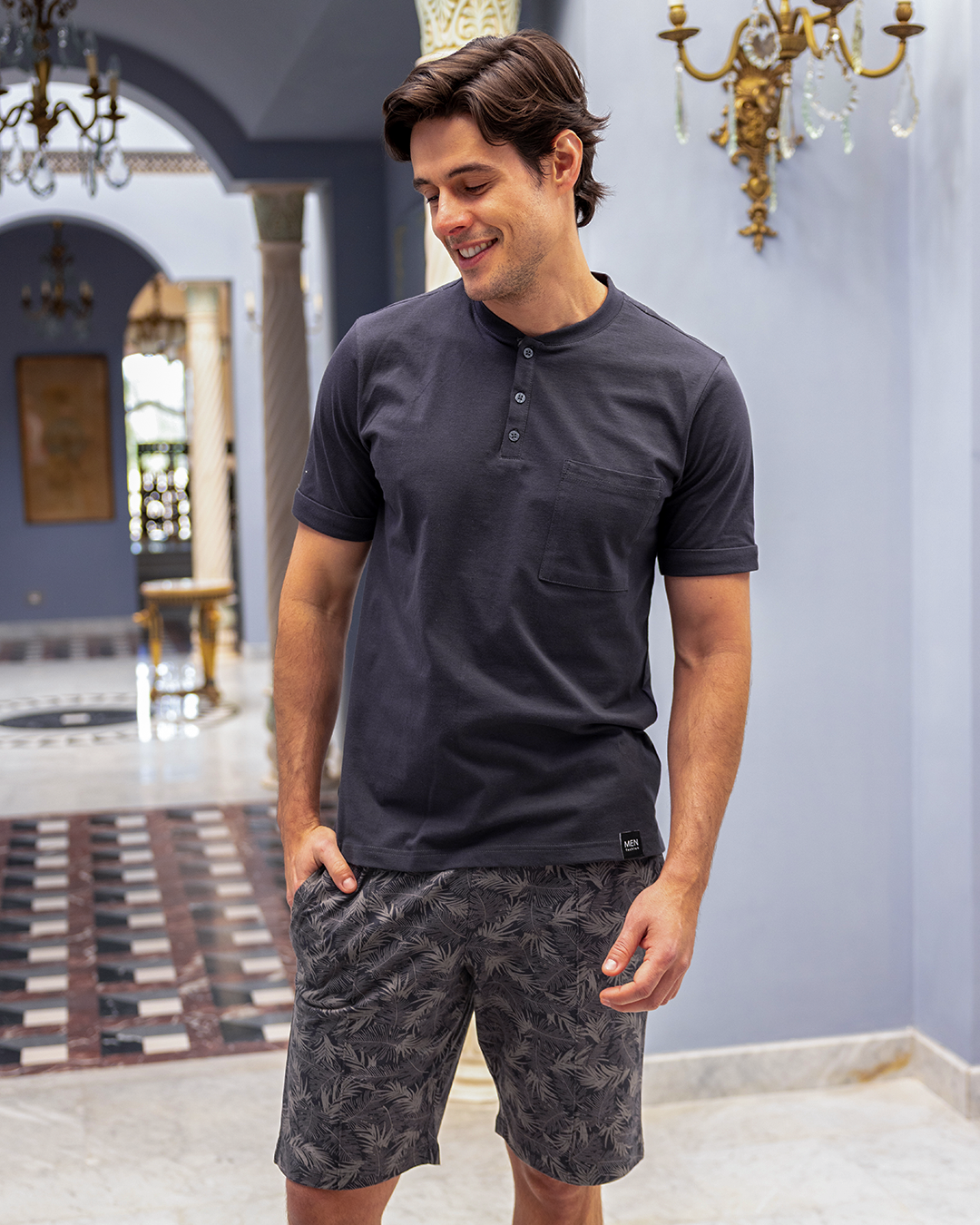 بيجاما نص كم و شورت قطن