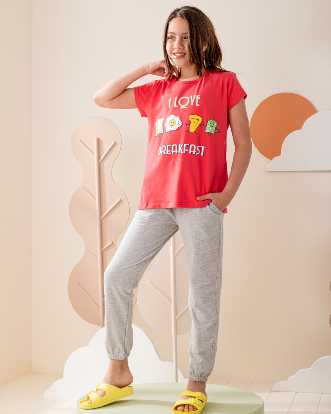 Breakfast طقم بناتي طباعه