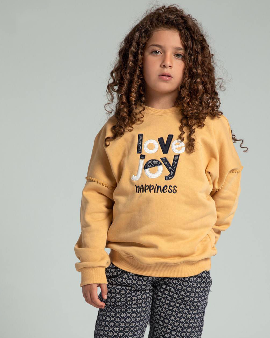 lovly joy girls' embroidery pajamas