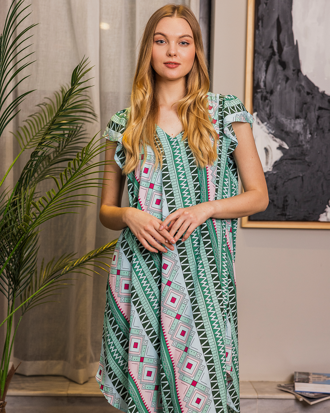 Short viscose shirt 122