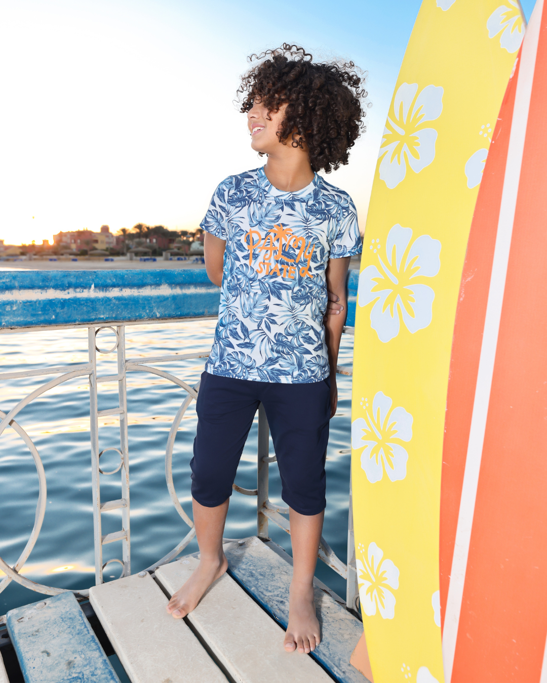 summer palm بيجامه اولادي جرسونيه نص كم وشورت