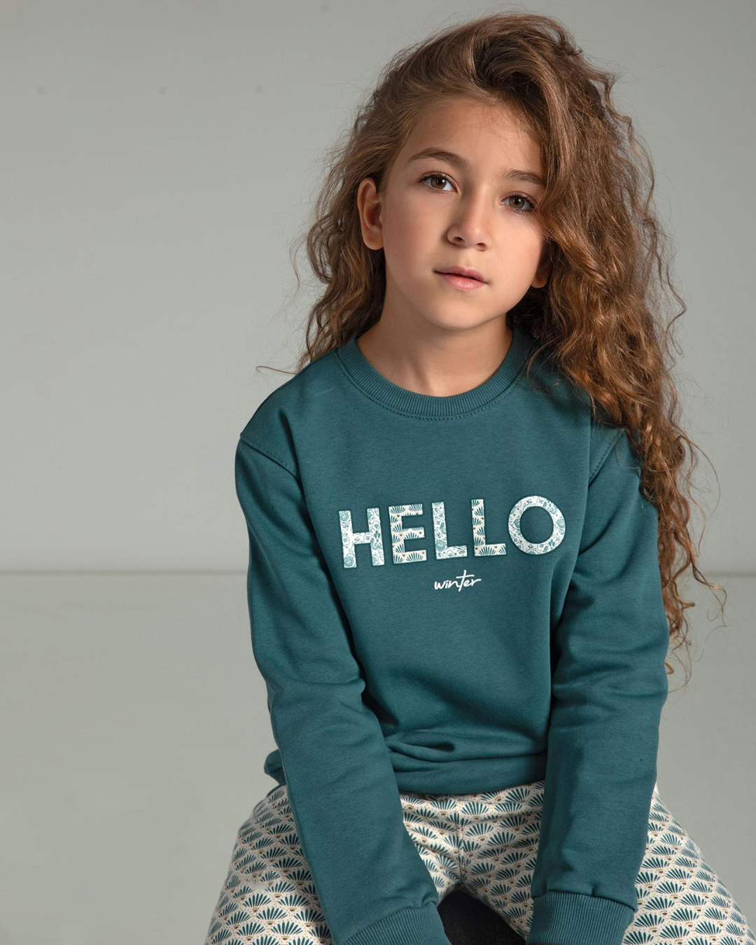 Hello, girls' pajamas, lotus flower