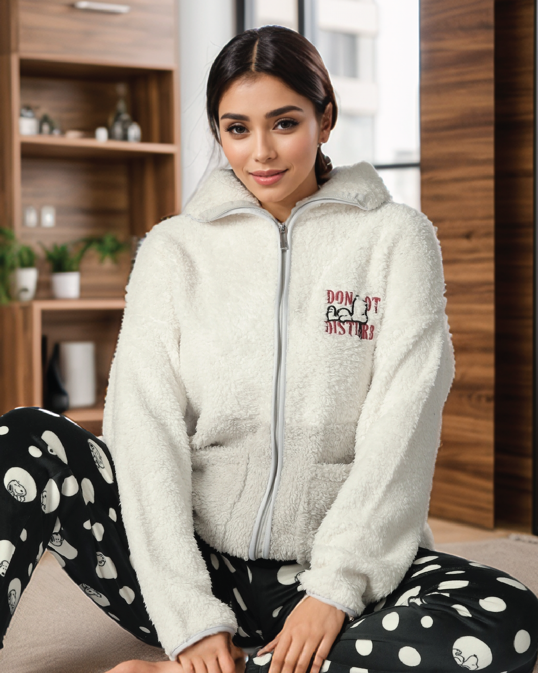 do not disturb women's fur pajamas