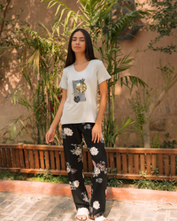 Women's Pajama Print Square Branch Pants