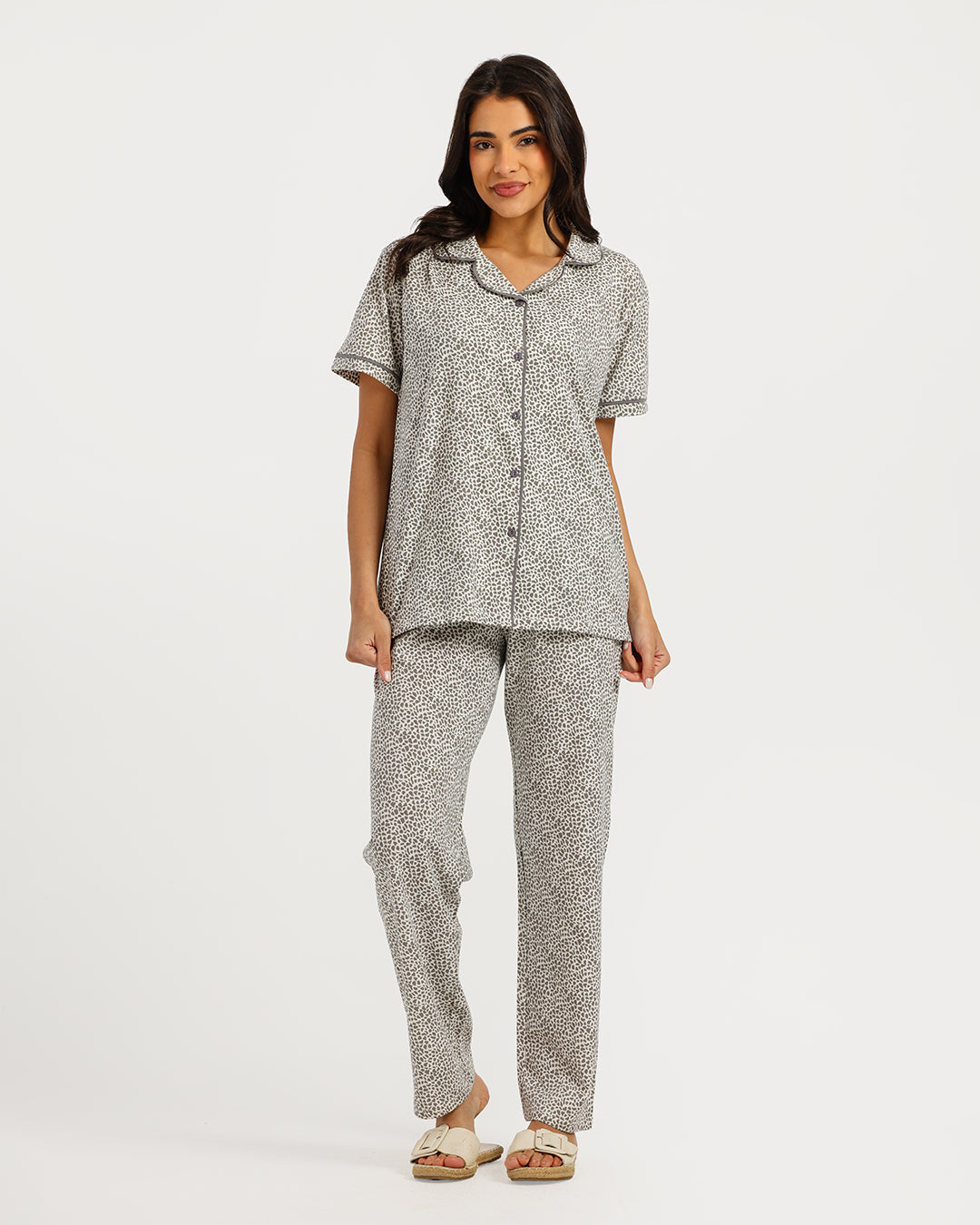 Women's Short Sleeve Pajama Set with Pants