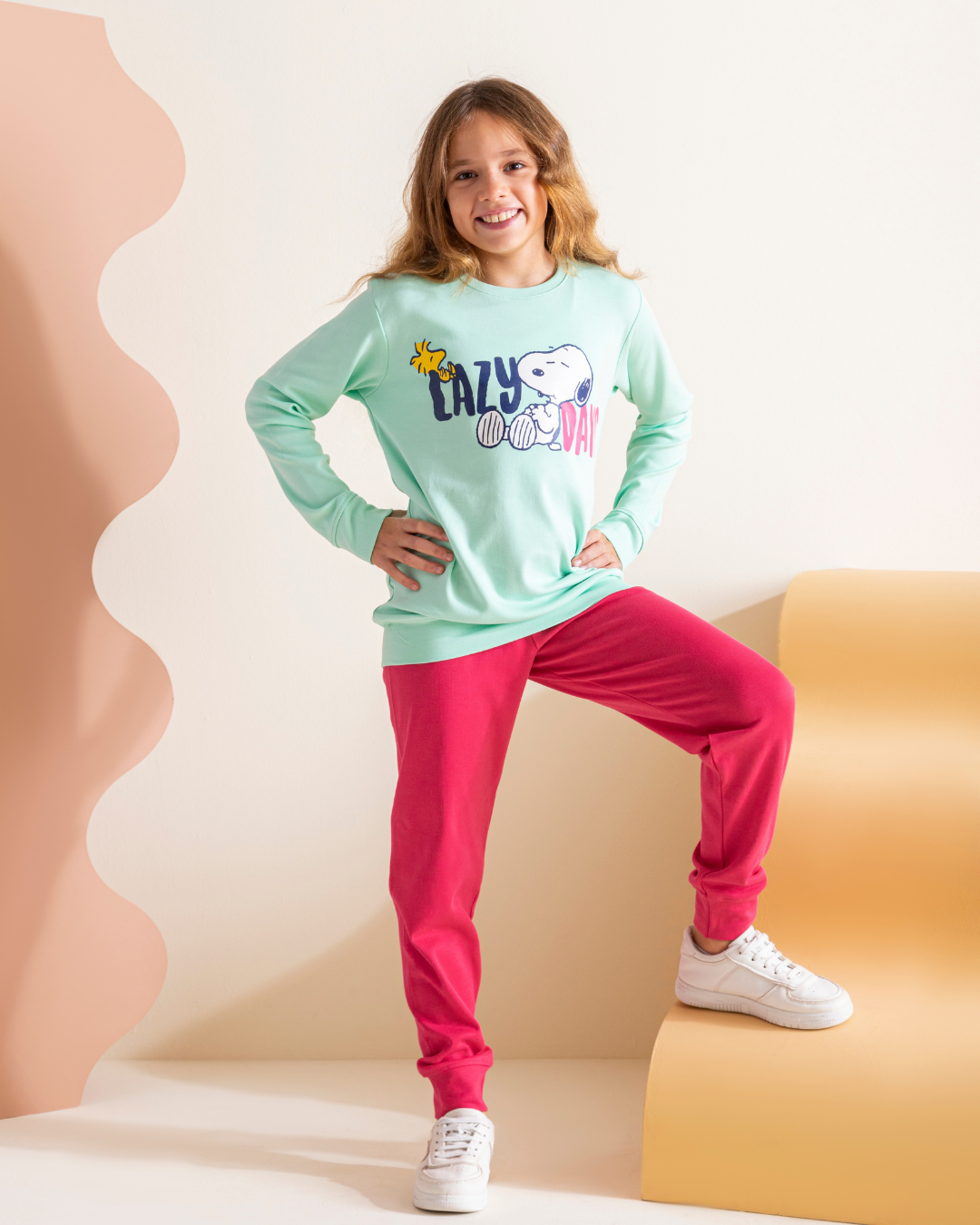 Lazy Days  بيجامه بناتي طباعة انترلوك