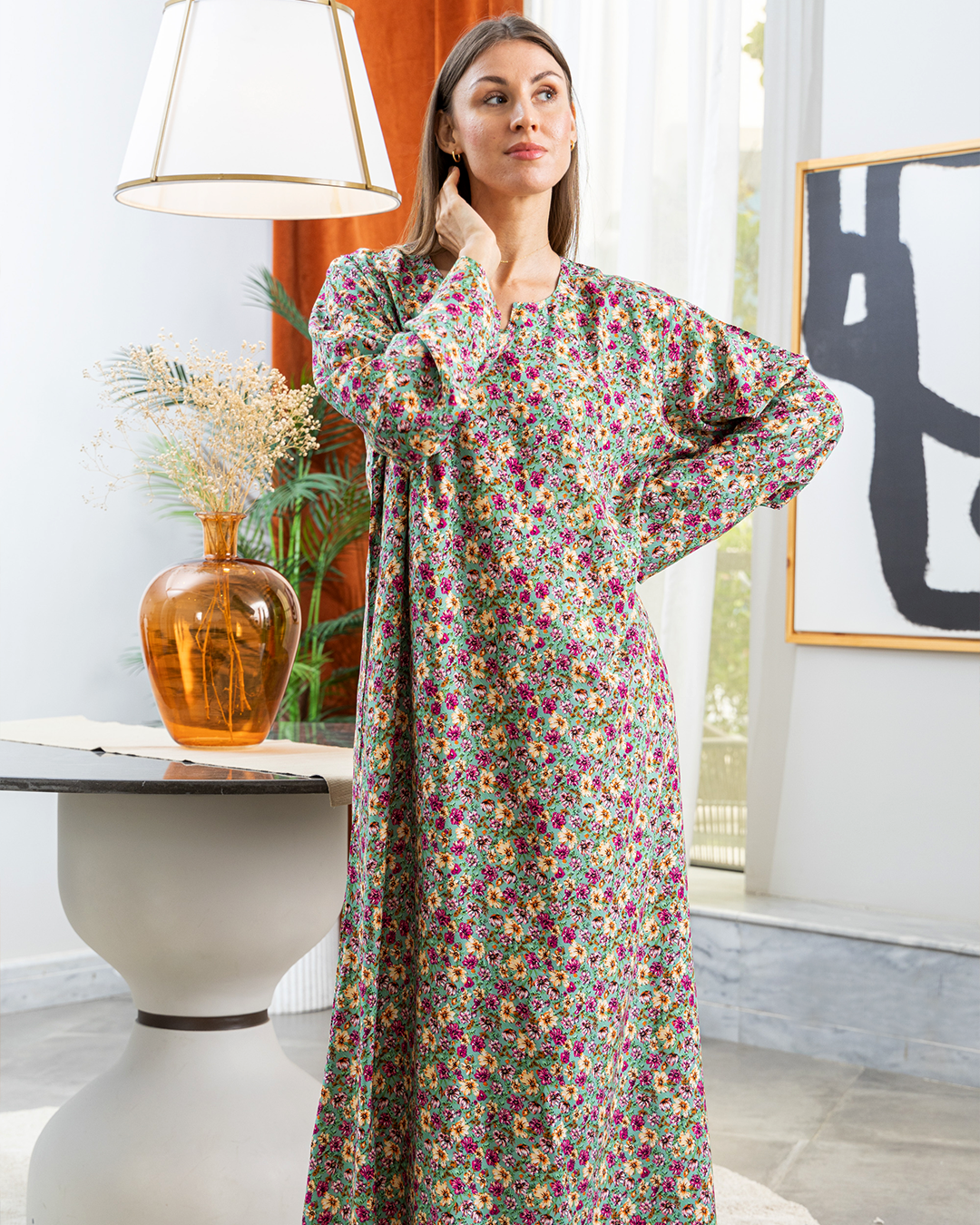 قميص فسكوز كم مشجر53