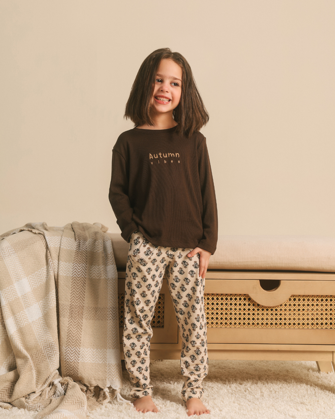 A Girl Autumn Vibes Pajama in Warm Colors