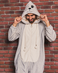 Striped gray Men Onesie
