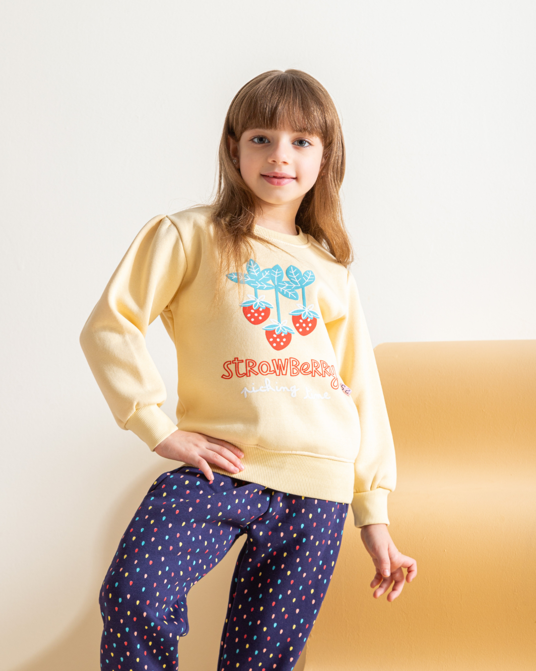 Strawberry kids pajamas, girls, Milton