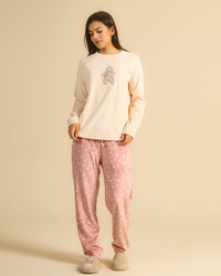 Polka Dots Women pajama in Nude