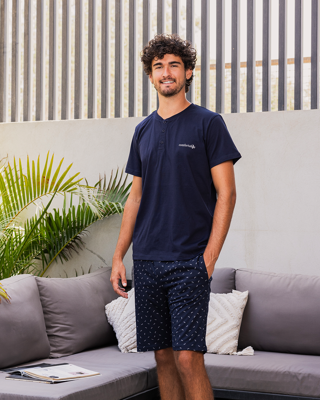 Comfortable بيجاما رجالي نُص كُم
