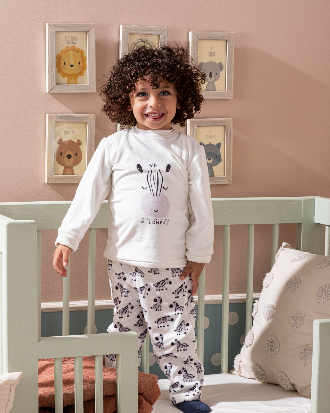 Wild Zebra بيجاما أولادي مواليد كُم طويل