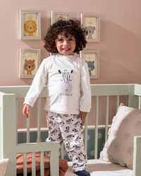 Wild Zebra بيجاما أولادي مواليد كُم طويل