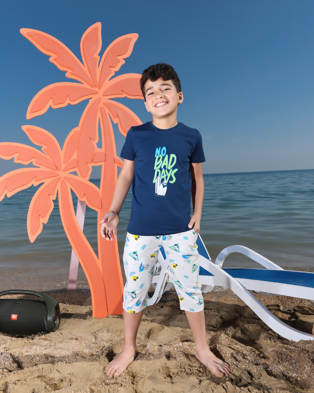 no bad days بيجامه اولادي اطفال نص كم وشورت