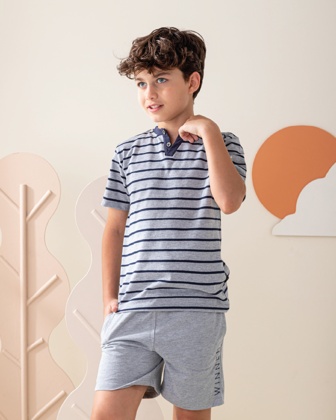 Winner بيجاما اولادي تيشيرت و شورت مطبوع