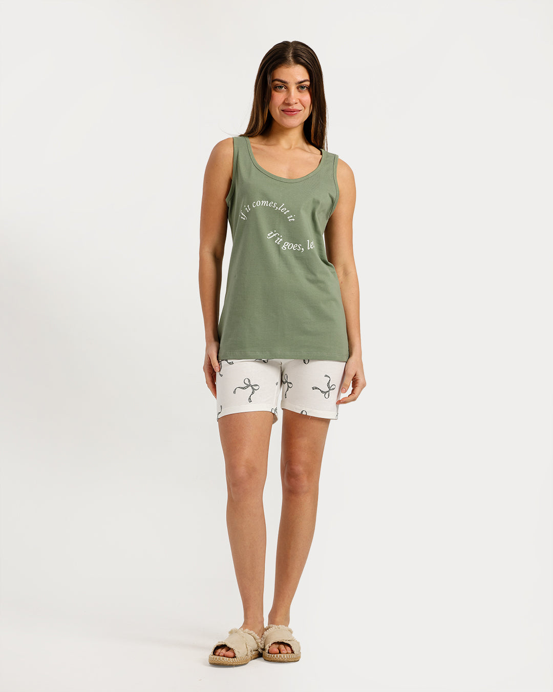 Women's sleeveless pajama with shorts