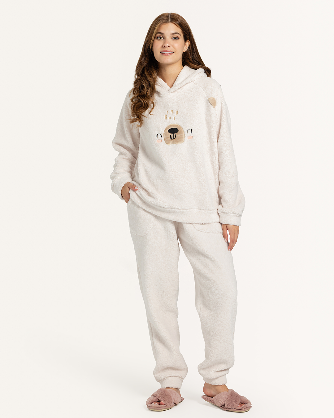 Cute Bear Women Fluffy Pajama