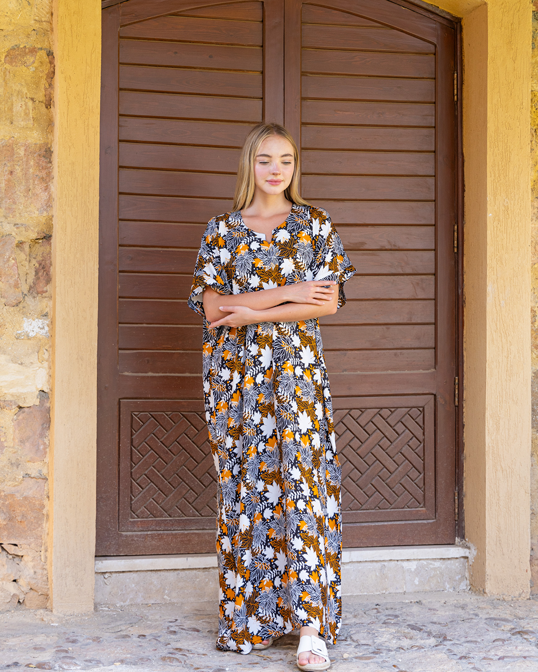 قميص فسكوز مشجر نص كم 112