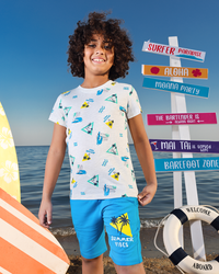 summer vibes Boys' pajamas, half-sleeved jersey and shorts