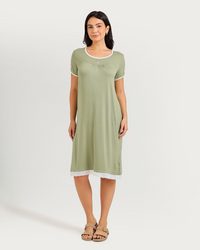 Jalabiya femme, semi-manche, courteous, with rose broderie