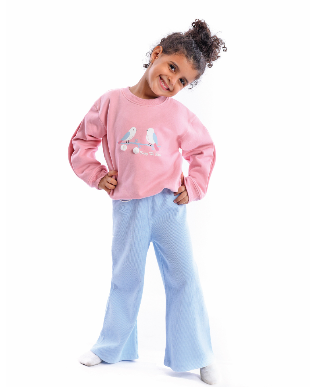 Enjoy The Rain Pajamas for girls, printed T-shirt + pants