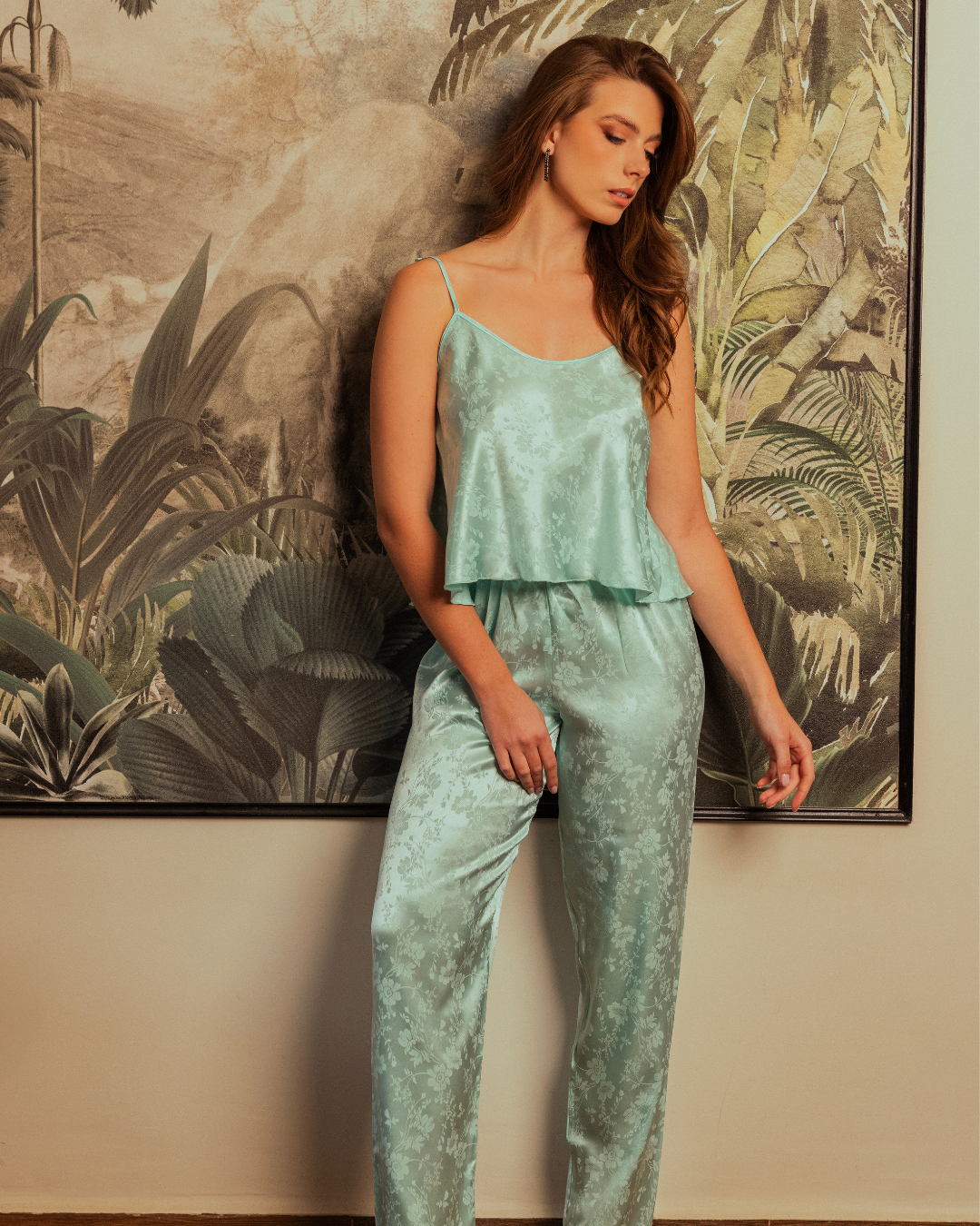 بيجامه حريمي ستان تيشرت حمالة وبنطلون