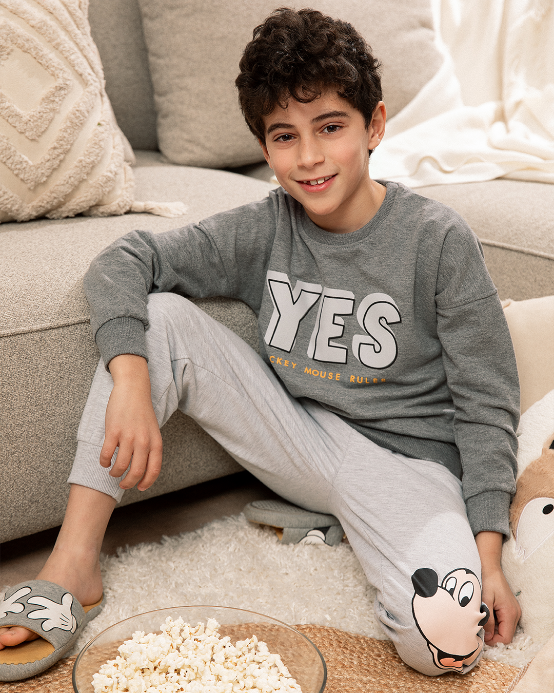 Yes mickey mouse rules بيجاما أولادي كتف ساقط