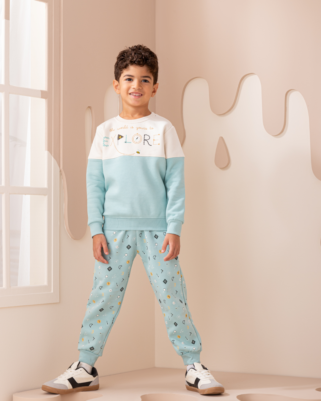 EXplore plain Milton pajamas for boys with Milton print