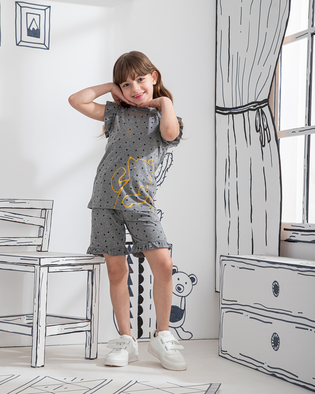 Pooh Bear بيجاما بناتي نُص كُم