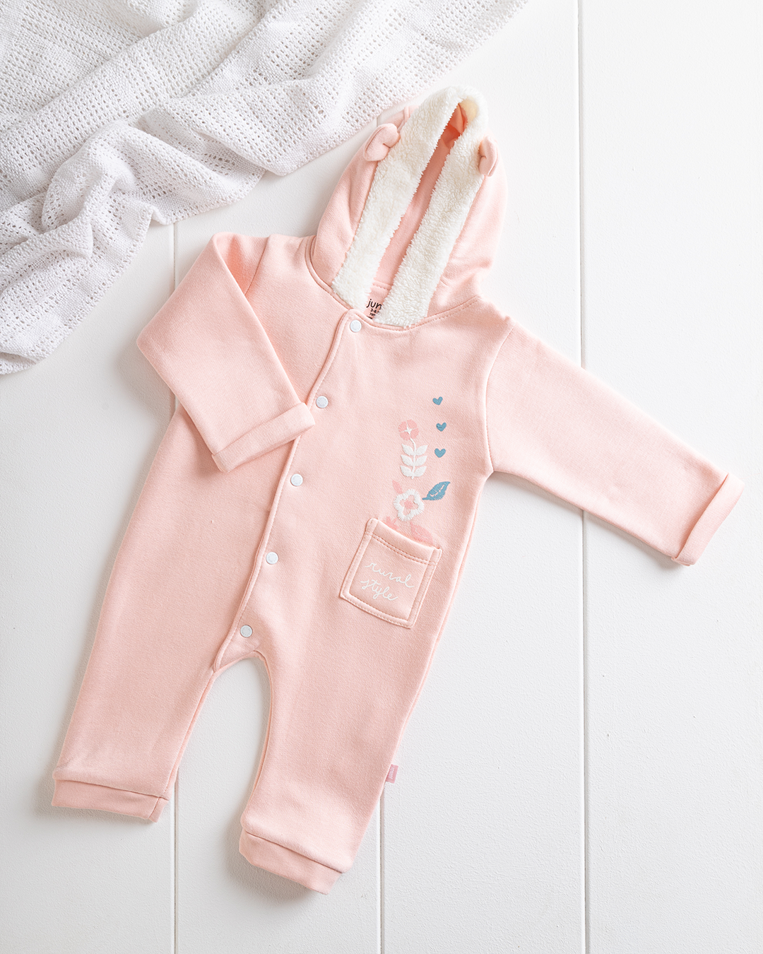 Natural Style Girls' jumpsuit with printed cabochon