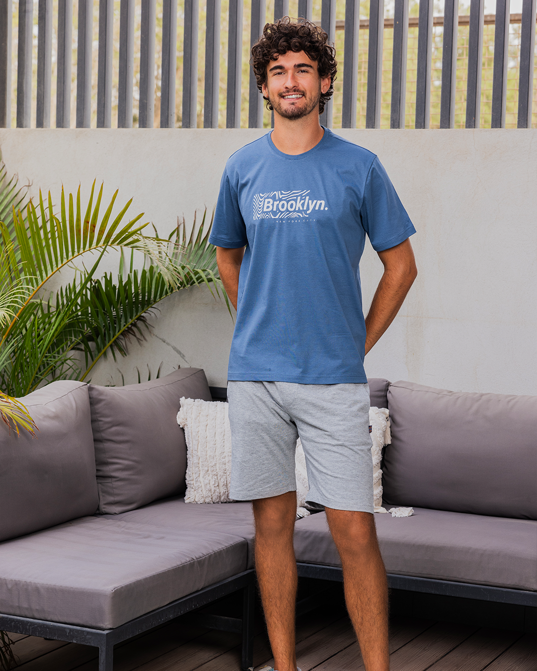 Brooklyn تيشرت رجالي نُص كُم