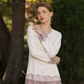 Women's pajamas with buttons and lace