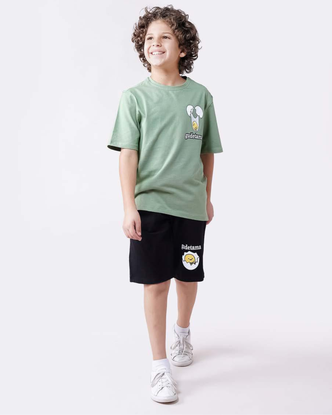 gudetama بيجامه أولادي نص كم سنجل ليكرا طباعه صدر و ظهر  شورت