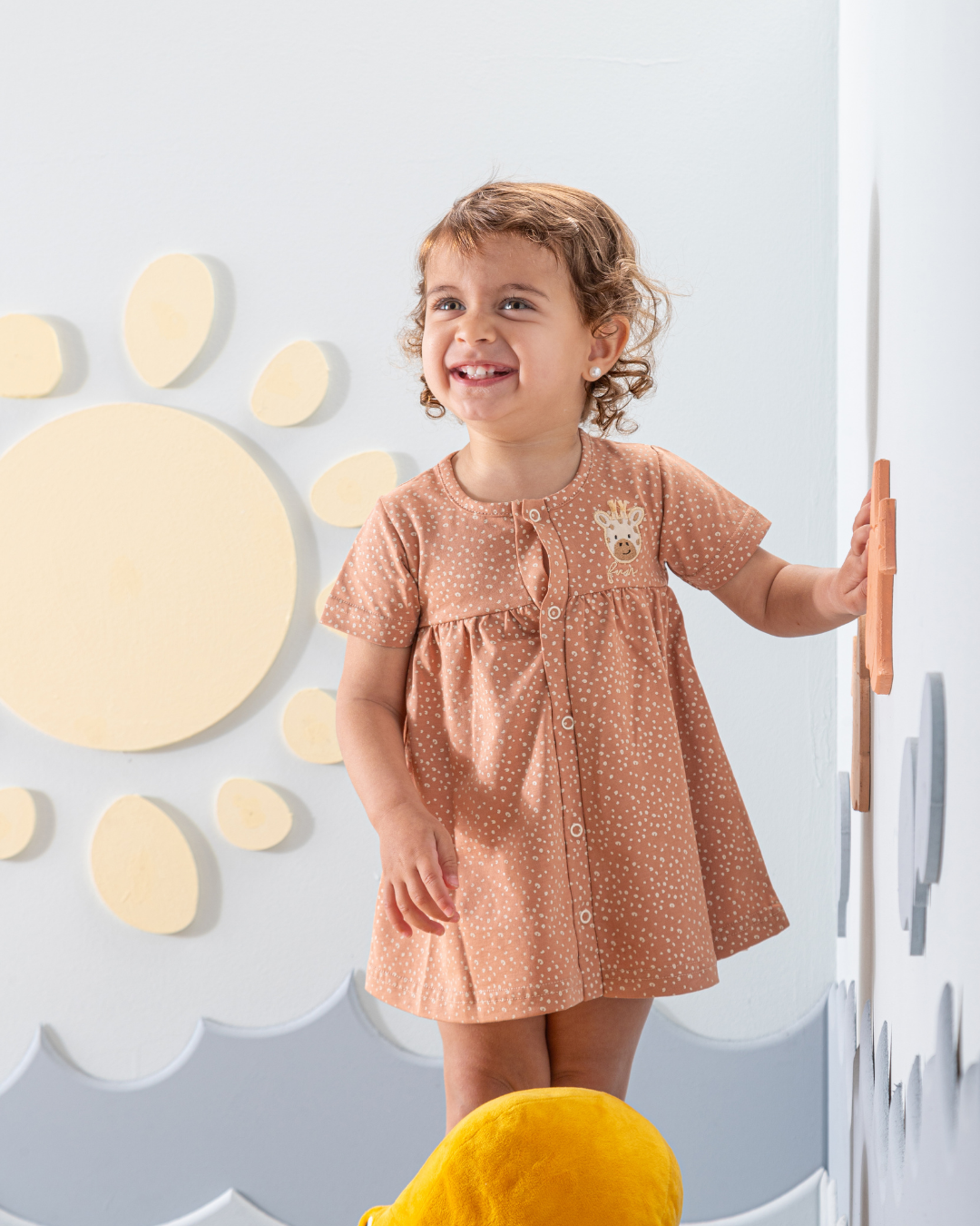 فستان منقط قطن زرافه