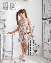 Tropical Summer بيجاما اطفالي بناتي توب حمالة *شورت