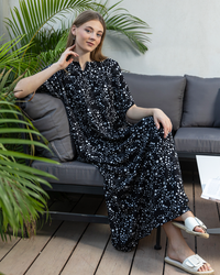 128 قميص فسكوز نص كم منقط