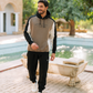 SPORT WEAR Men's hooded pajamas with pockets and chest print