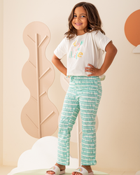 بيجاما بنطلون جيرسى و توب نص كم حب الحياه