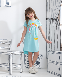 Everything will be OK قميص بناتي نص كم قطن