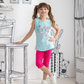 Girls' swan print pajamas
