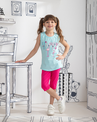Girls' swan print pajamas