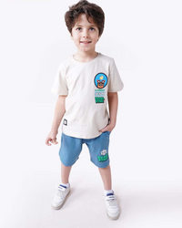 BRAWL STAR Boys' set, half-sleeve, single-sleeve, Lycra, printed chest and back, printed shorts