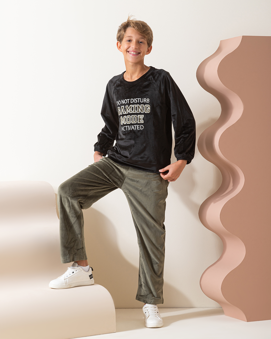 Boys Long sleeve ,Soft elastin velvet Gaming Mode