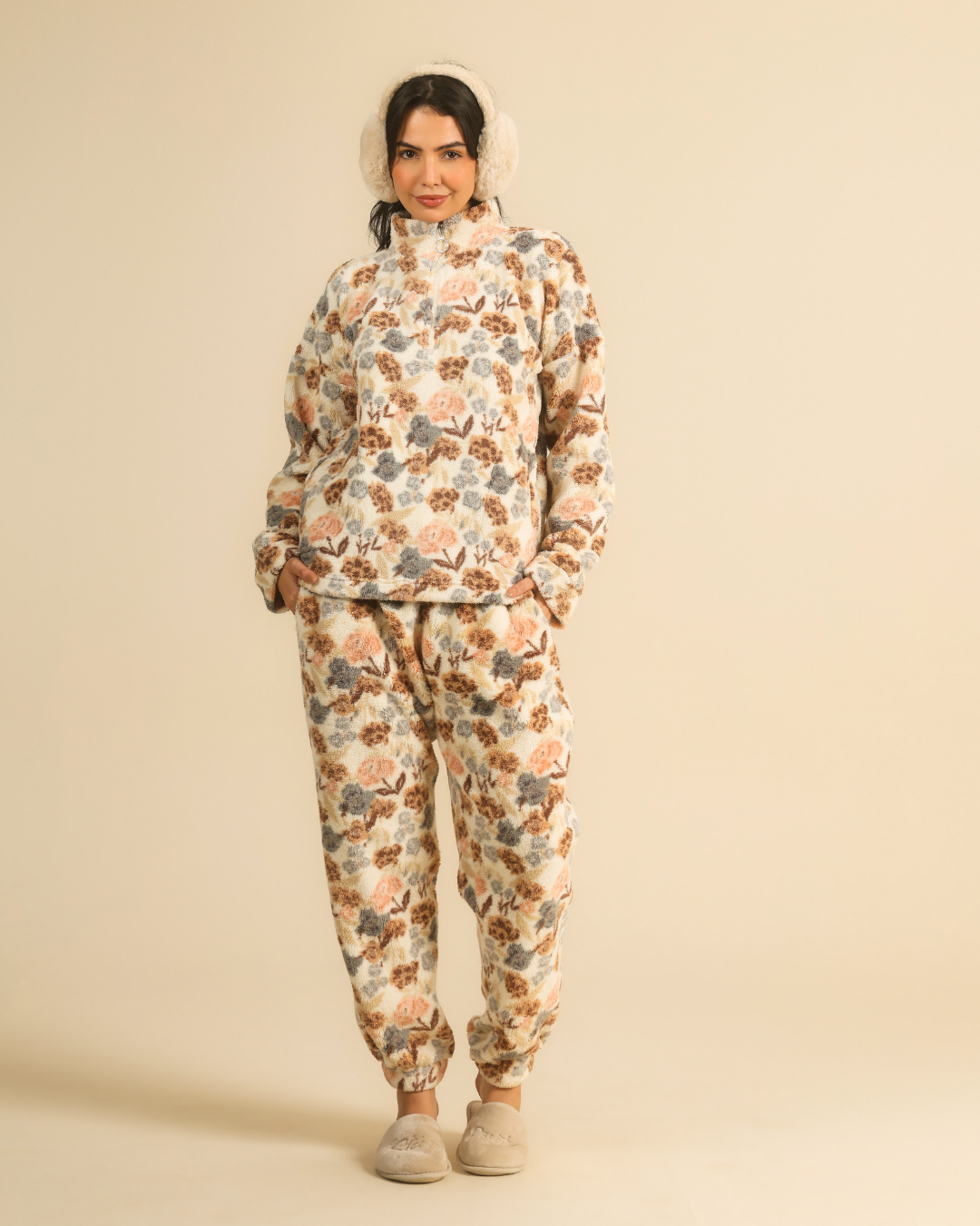 Winter Flowers Women Pajama in Dusty colors