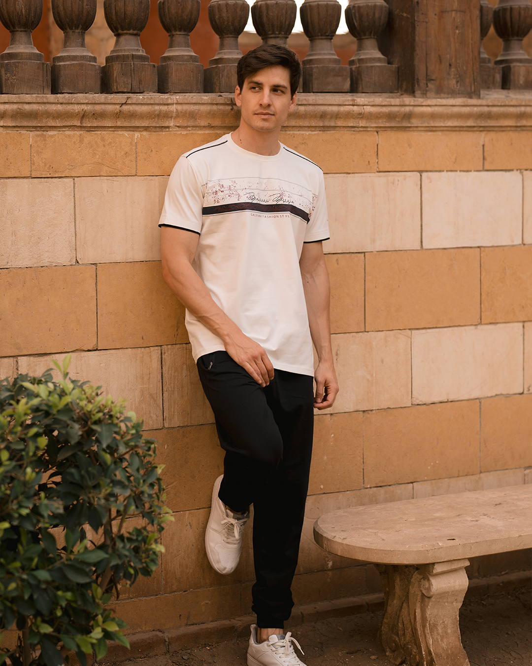 GLV FASHION  بيجامه رجالي حوض شروال طابعة علي الصدر